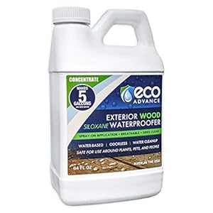 Eco Advance Wood Siloxane Waterproofer Concentrate – Makes 5 Gallons, Waterproof Wood Sealer for Decks, Fences, and Siding, Eco-Friendly, Safe for Plants, Pets, and People