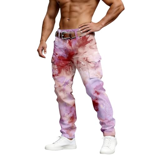 Pantalon cargo pour homme coupe droite avec plusieurs poches de travail et sport