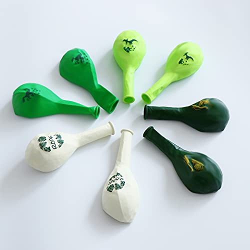 Dinosaurussen Latex Ballonnen, 12 Inch Witgroene Latex Ballonnen met Lint voor Baby Shower Dino Jungle Jurassic… - Image 4