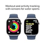 Apple Watch Series 10 [GPS 46mm case] Smartwatch with Silver Aluminum Case with Denim Sport Band - M/L. Fitness Tracker, ECG App, Always-On Retina Display, Water Resistant - Image 5