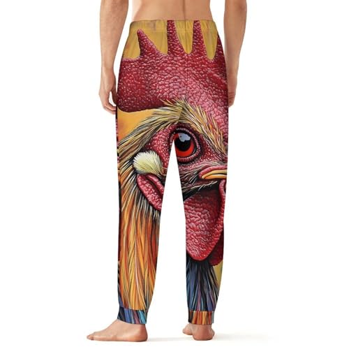 Rooster with Colorful Tie-Dye Men's Pajama Pants Lounge Pant Sleepwear PJ Bottoms2