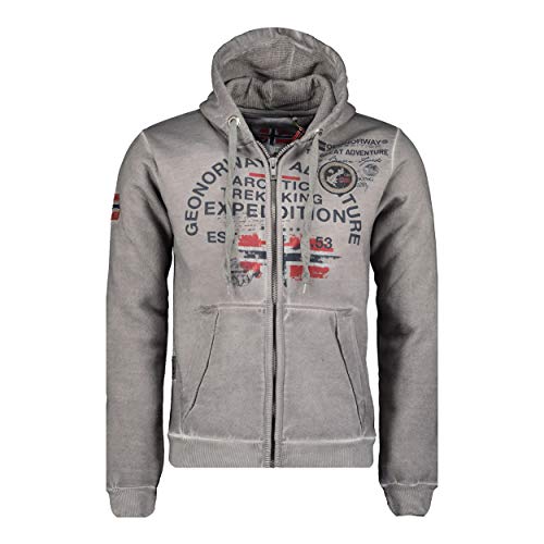 GEO NORWAY Gergen Men - Sweat À Capuche Et Poche Kangourou pour Homme - Sweats Shirts À Logo pour Homme - Sweat Shirt Hoody Chaud Manches Longues - Sweatshirt Sport Casual Regulier (Gris M) Cover