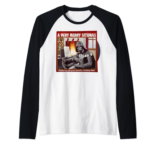 T-shirt Star Wars Raglan Darth Vader de Noël pour adulte vêtement de baseball à manches longues