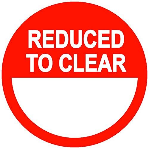 Retail Pricing Label Stickers 45mm 'Reduced to Clear' Sticky Labels - Pack of 500 Self Adhesive Labels for Easy Application, No Residue Paper Sticker, Adhesive Paper Sticker Pack by Price Stickers