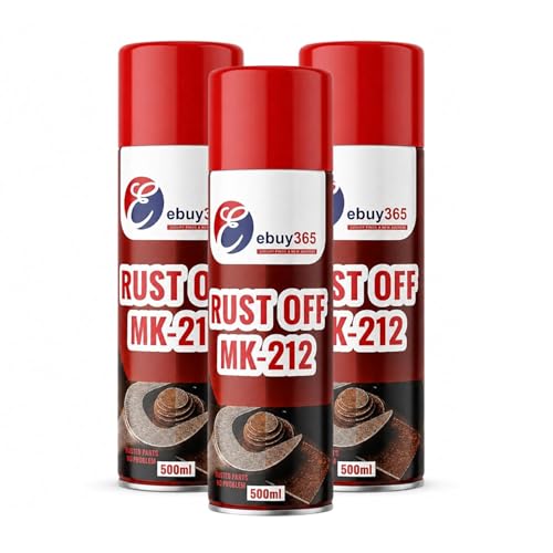 Image of Rust Off MK-212 | 500ml | All-In-One Rust Release Spray & Penetrating Lubricant | Fast-Acting Corrosion Remover, Multi-Use Cleaner, Penetrant Oil to Free Stuck Bolts /Hinges (3, Pack of 3)