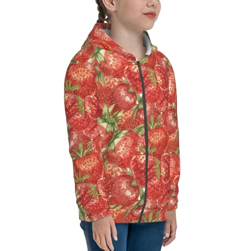 Strawberry Kid Hoodies Boys Zip Up Sweatshirts Girls Pullover with Pocket4
