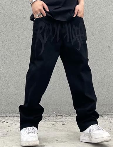 Jeans Y2k Men Hip Hop Baggy Denim Pants Vintage Skater Jeans Grunge Clothes Loose Fit Graphic Jeans2