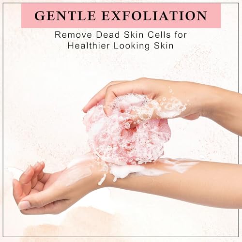 Image of GLUN High Cleansing Bath Large Loofah Sponge | Exfoliating Scrubber for Enhanced Lather & Smooth Skin Pack of 2