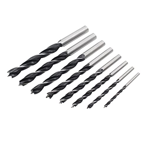 KLKVTGWGZK 8Pcs Three-Pointed Twist Drill Bit Set Drill Bit Cobalt Coated HSS for Drilling and Reaming 3-10mm Drill