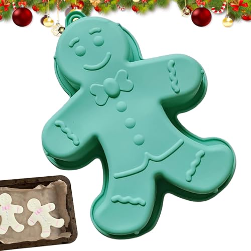 Boneco de pão de gengibre de silicone - molde de bolo de homem de gengibre antiaderente molde de silicone para assar boneco de gengibre de Natal moldes de silicone para assar bolos de