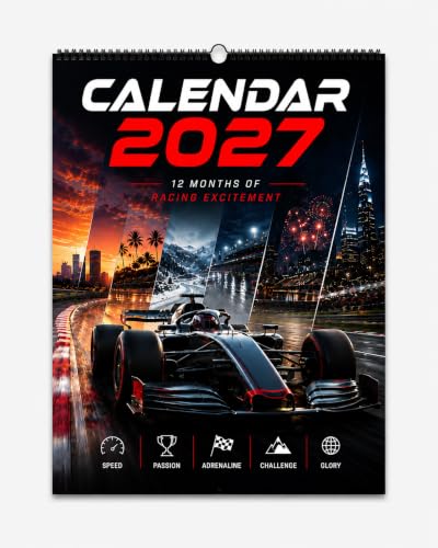 Calendario 2026 de Fórmula de automovilismo el regalo ideal en A4 para fans de carreras