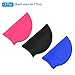 PATIKIL Silicone Swim Cap, 3 Pack Waterproof Swimming Hat Non-Slip Adult Swimming Caps for Women and Men Swim Training Racing, Rose Red/Blue/Black