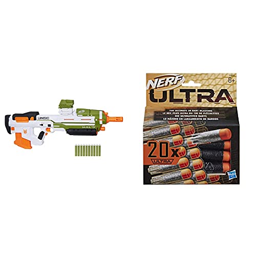 Nerf E9262EU4 Halo MA40 motorisierter Dart Blaster – enthält abnehmbares 10-Dart Clip-Magazin & E6600EU6 Ultra One 20er…