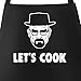 MoonWorks Delantal para hombre con texto en inglés "Lets Cook", de algodón, color negro, talla única