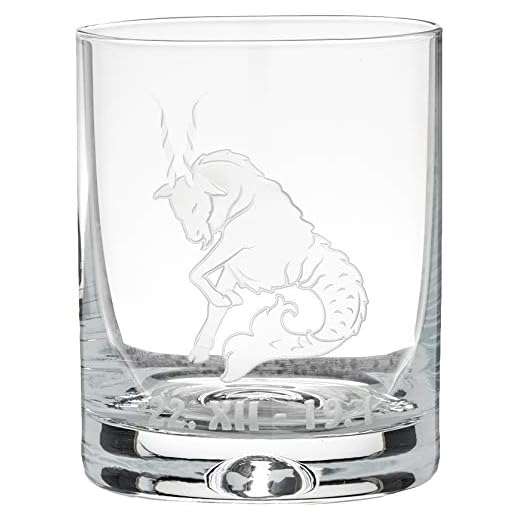 Crystaljulia 05923 whiskyglas med zodiak stenbock gravyr, kristallstalite, 250 milliliter
