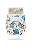 Petit Lulu Größe 1 PUL Überhose (2-6 kg) | Klett | Newborn Windelüberhose | Baby Regenbogen Windelhose | Stoffwindeln für Neugeborene | Hergestellt in EU (Flusspferde)