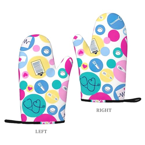 Gants de cuisine pour four motif infirmière et cuisine - 3
