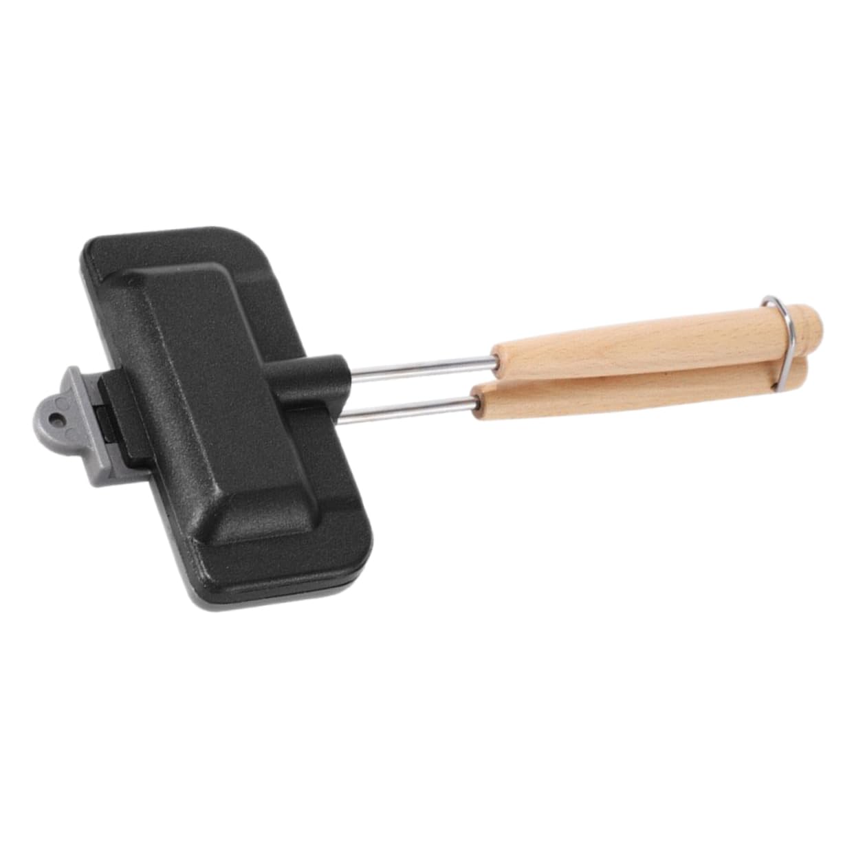 GOOHOCHY Double-Sided Non-Stick Sandwich Maker Frying Pan Camping Cooking Essentials for Breakfast Toast and More Ergonomic Handle for Easy Use Compatible Gas and Fire