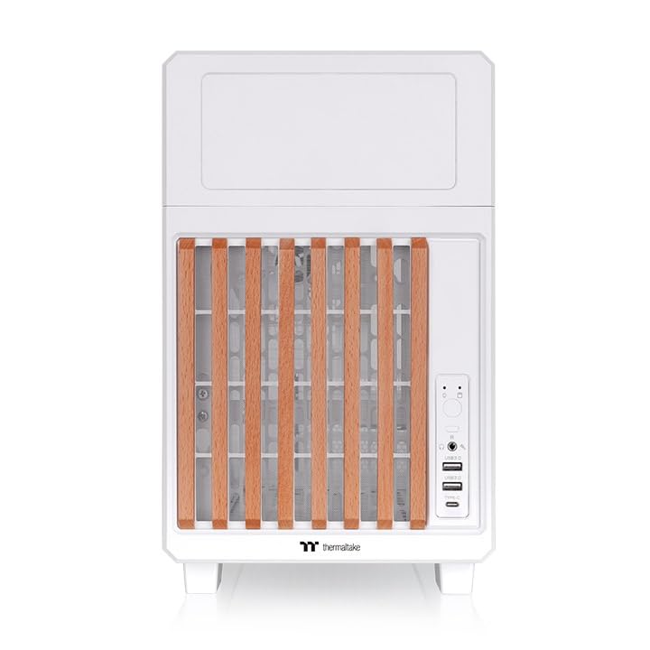 Image of Thermaltake TR200 WS; Micro Chassis; Wood Front Trim; mATX /mITX Support; 360mm Radiator Support; 365mm GPU Clearance; 175mm Air Cooler Clearance; 5.25 inch Bay Support; Snow; CA-11L-00S6NN-WS