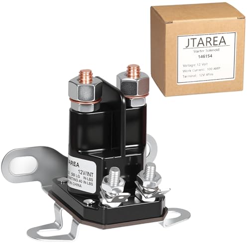 JTAREA 146154 145673 Starter Solenoid 12V 4Pole Lawn Mower Solenoids Compatible with Craftsman LT1000 Poulan Husqvarna 168327 532146154 109081X 178861 1685290 1686981
