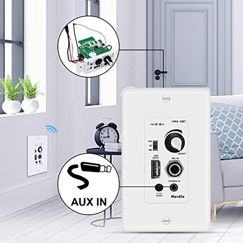 Herdio 5.25 Inch Bluetooth Ceiling Speakers Max Power 600W 2-Way Flush Mount Plus Wall Mount Amplifier Receiver Perfect For Home Theater Bathroom Living Room Kitchen Office(4 Speakers) #TOP2