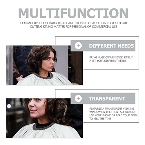 Lurrose Viewing Window Gown Hair Cutting Hairdressing Cape Smock Barber Shop Cape, Grey, 170x150cm - Image 3