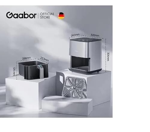 Fritadeira Elétrica Air Fryer Gaabor 5l Visor Transparente Digital (Prateado)