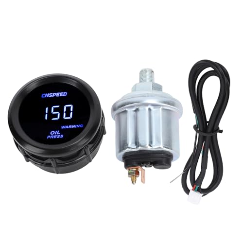 Cadran pression d'huile numérique 52mm universel avec afficheur bleu LED 12V