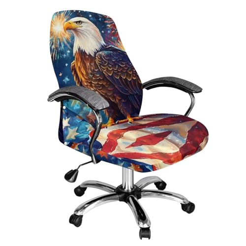 Uorisanigo American Flag Eagle Office Chair Cover