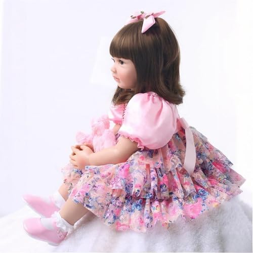 Muñeca reborn niña 24 pulgadas silicona realista miniatura 6