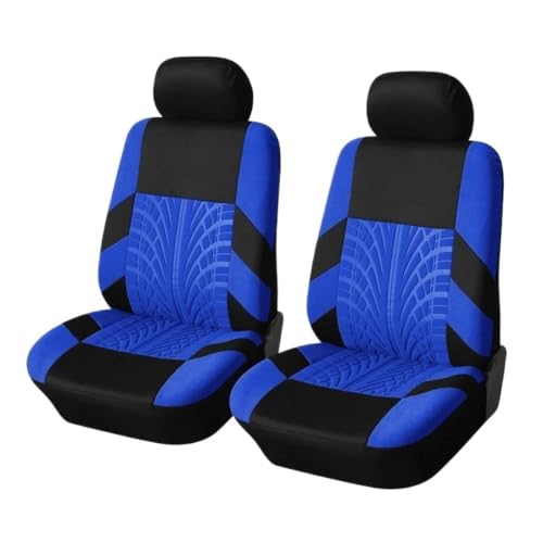 Housse de siège voiture avant bleue style piste de pneu universelle pour le confort auto