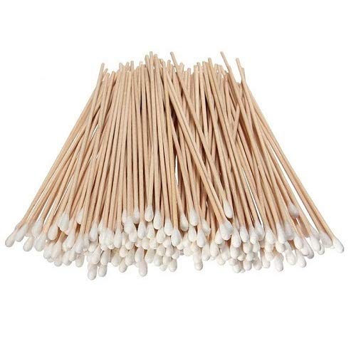 Medical Grade Wooden Cotton Swabs, Natural Wood Stick with Cotton Tips, Professional Cleaning Applicators (Pack of 500)