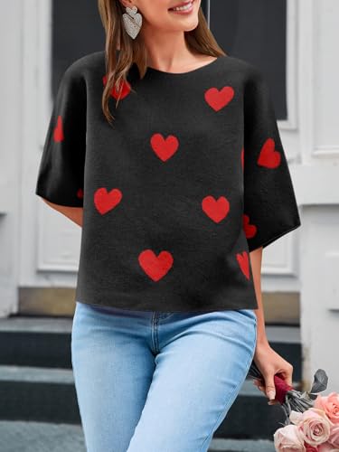 Image of Cicy Bell Womens Half Sleeve Sweaters Oversized Boat Neck Knitted Pullover Sweater Trendy Casual Loose Fit Fall Tops
