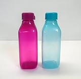  TW Tupperware to Go Eco (2) 500 ml Turquoise + Rose EcoEasy certifié quadtratisch Bouteille Quader