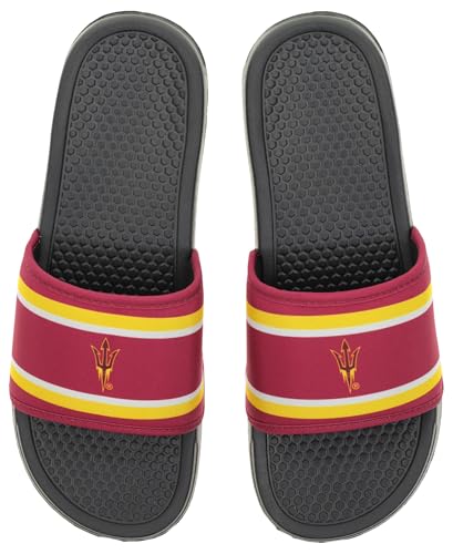 Image of FOCO NCAA Printed Team Logo and Color Stripes Comfortable Slide Sandals