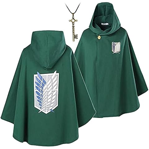 Amycute Survey Corps Hoodie Cape Cloak Cosplay Costume 2PCS Anime The Wing of Freedom Hoodies Cloak Cape Coat for Kids Adults Women Men Halloween Christmas (S) Cover
