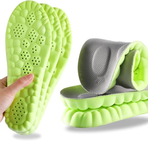 Image of Memory Foam Insoles for Men & Women – Shock Absorbing Comfort Shoe Inserts – Breathable Cushioned Soft Insoles for Walking, Running, Work Boots (Green, (Medium EU 41-42 UK 7.5-8.5))