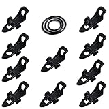Fishing Hook Keeper Fishing Rod Hook Holder with 3 Different Rubber Rings Fish Rod Hook Keeper Black 10 Pcs