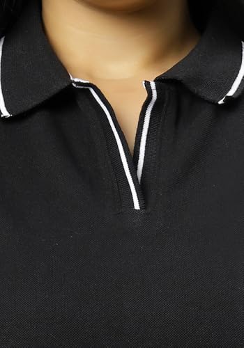 Image of Wear Your Opinion Women's Plus Size Tipped Collar Neck Polo Tshirt