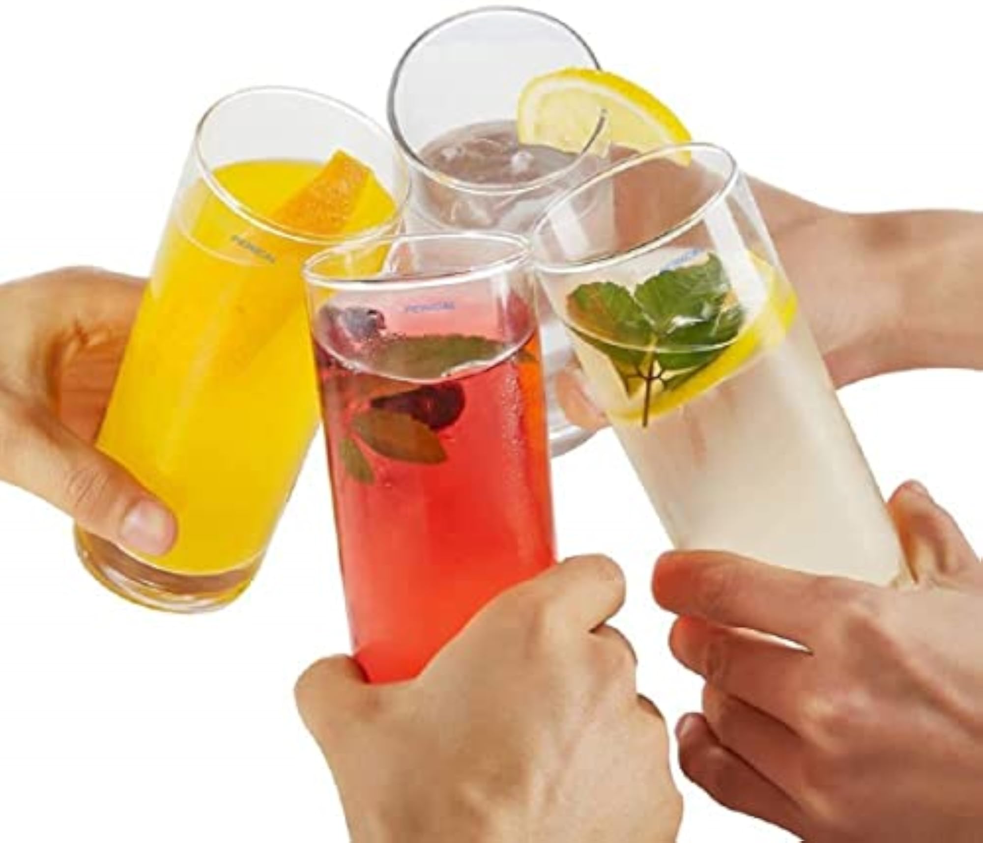 Premium Clear Juice Glasses Set of 6, 300 ml Drinking Glasses
