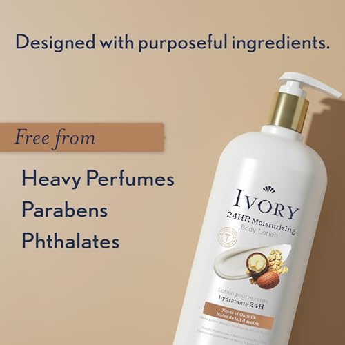 Image of Ivory Hand & Body Lotion, 24hr Moisturizing, Repairs Extra Dry Skin, All Day Hydration, Lightweight Formula, Absorbs Instantly, Perfect for Daily Use, Shea Butter Blend, Oatmilk Scent, 18 fl oz
