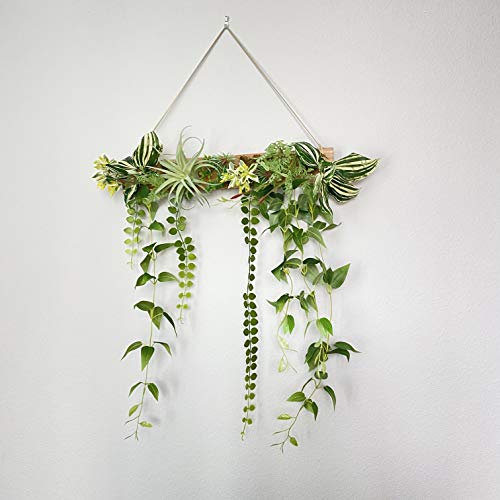 Artificial Hanging Plants With Wood Board, Greeny Chain, Indoor Outdoor Home Room Garden Decor Wall Decor Green, Easy To Clean And Fresh Color With Stylish Unique Design, Best Gift #TOP6