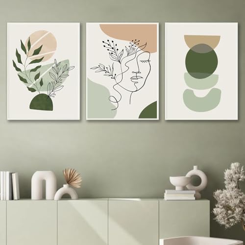 Poster boheme tableau geometrique vert 50x70cm decoration murale chambre