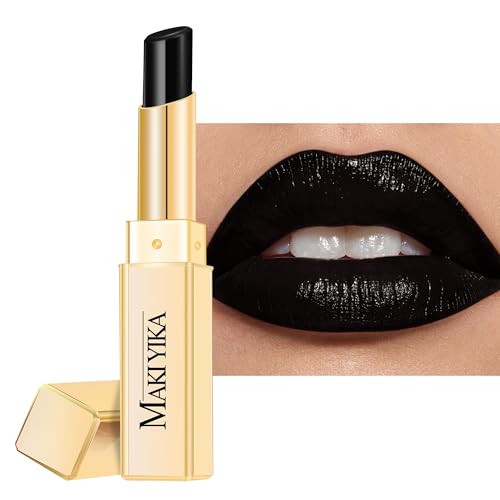 MAKI YIKA Moisture Black Lipstick for Women Hydrate Tinted Lip Balm for Mother's Day Dry Cracked Lips Sheer Lipstick Lip Tinted Glossy Finish,MA069 Black Star