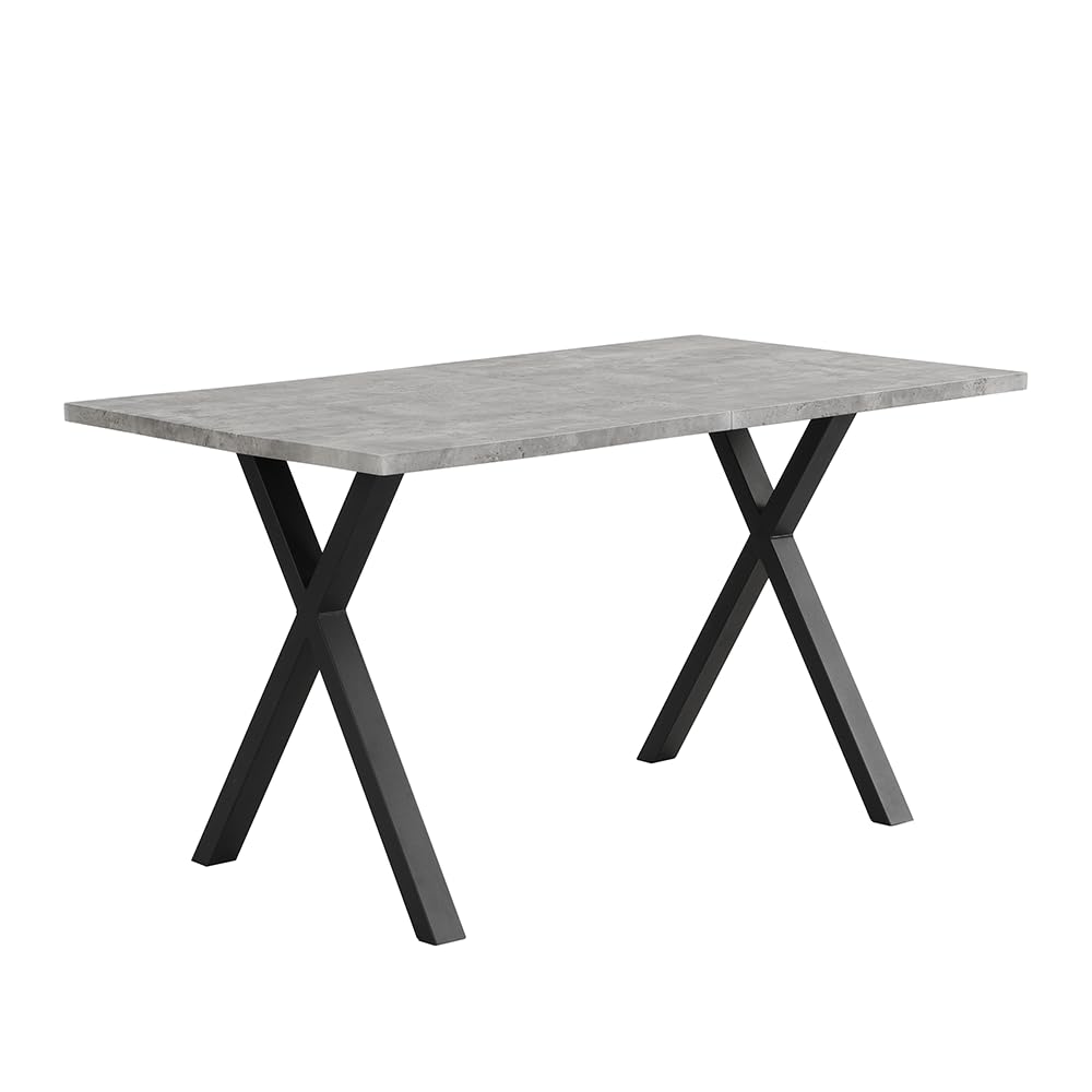 Table à manger rectangulaire en marbre gris et noir 140x80cm minimaliste