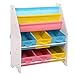 SONGMICS Scaffale per Giocattoli Mobiletto Multi-Ripiano per Bambini con Ceste in Tessuto non Tessuto Rimovibili Multicolore per Libri e Riviste GKR36WT, 63 x 26,5 x 74 cm