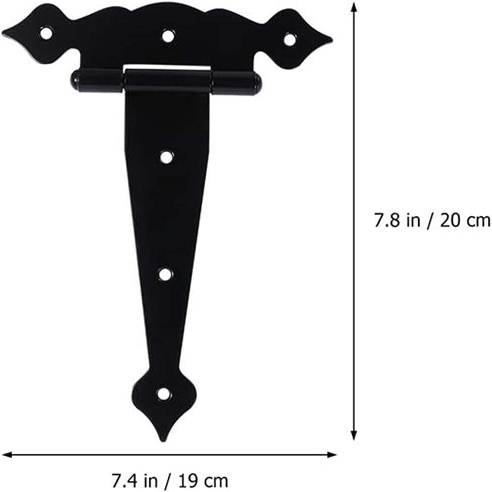 Hinges 3pcs T Shape Rustproof Iron Light Duty Cabinet Shed Hinge Gate Strap Door Gates Hardware(20x19x2cm)
