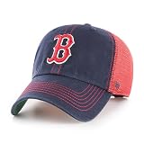 47 Brand MLB Unisex Team Color Alternate Trawler Clean Up Mesh Trucker Snapback Baseball Cap Adult One Size Fits All - Boston Red Sox - Navy/Red