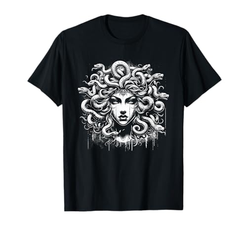 Medusa Greek Mythology Snake Hair Grunge T-Shirt