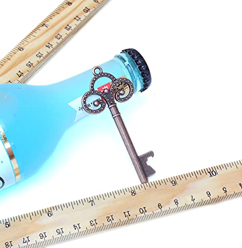 50Pcs Copper Skeleton Key Beer Bottle Opener With 100 Pcs Thank You Card And 98 Feet Hemp Rope For Wedding Party Favors (Copper-White Cards) #TOP2